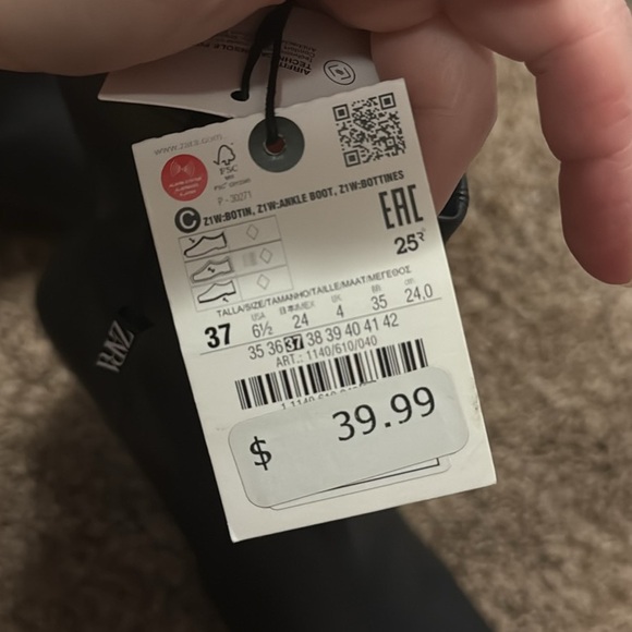 Zara Black Ankle Boots - Picture 4 of 7